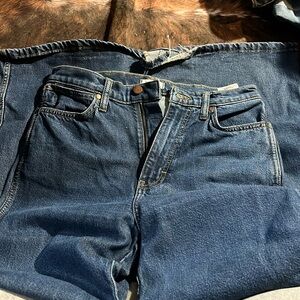 Wide leg wrangler dark jeans